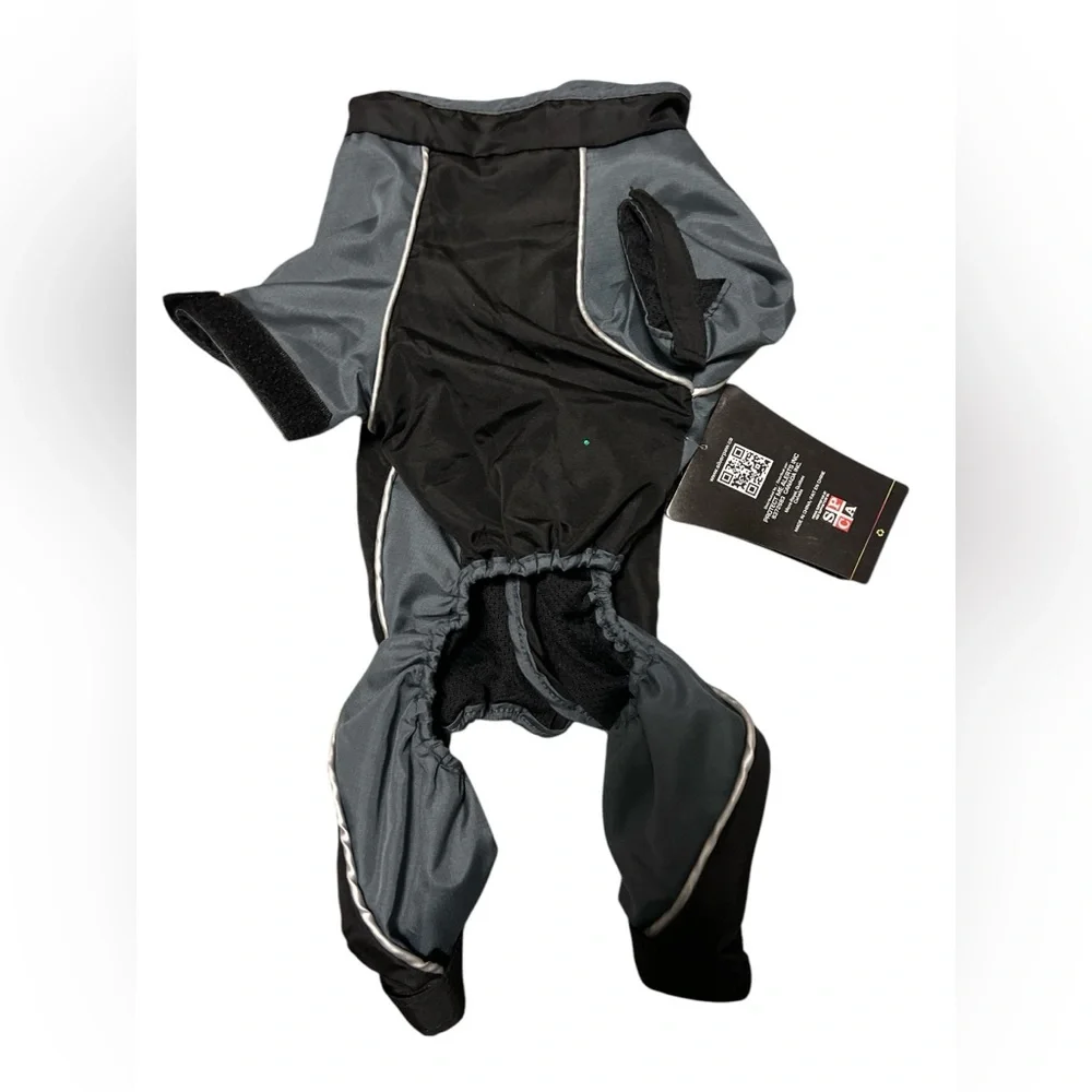 NWT dog pet silver paw full body raincoat rain suit waterproof size small S Odor